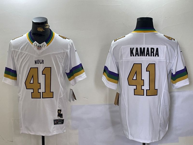Men New Orleans Saints #41 Kamara White Three generations 2024 Nike Vapor Limited NFL Jersey style 1->new orleans saints->NFL Jersey